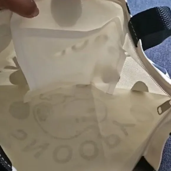 Snoopy Canvas Tote Bag Polka Dot White Shopping Bag 15x12 With Plush Charm - Picture 5 of 8